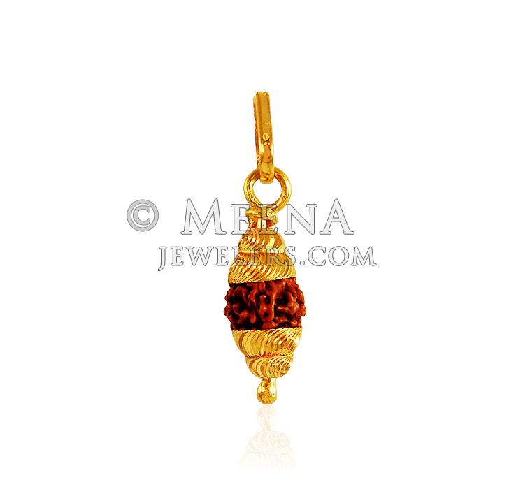 22k Gold Rudraksh Pendant PeOm21403 22k Gold Rudraksha Pendant is