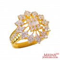  [ Ladies Signity Rings > 22Kt Gold and CZ Designer Ring  ]
