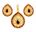 22K Gold Ruby Pendant set - Click here to buy online - 1,056 only..