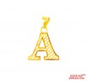 Click here to View - 22Kt Gold Initial Pendant (A) 