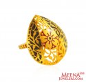 22K Gold Meenakari Ring - Click here to buy online - 816 only..