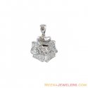 White Gold Floral Design Pendant - Click here to buy online - 943 only..