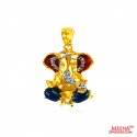 22 Kt Gold Lord Ganesh Pendant - Click here to buy online - 878 only..