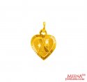 Click here to View - 22Kt Gold Initial Pendant (N) 