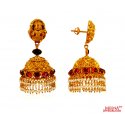 22K Gold Traditional Temple Jhumka - Click here to buy online - 4,047 only..
