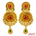 22k  Gold Antique Finish Earrings - Click here to buy online - 2,529 only..