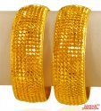 22Kt Gold Filigree Bangles (2 Pcs)  - Click here to buy online - 5,094 only..