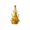 22 kt Gold Laxmi Pendant - Click here to buy online - 754 only..