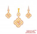 22K Gold CZ stone Pendant Set - Click here to buy online - 1,267 only..