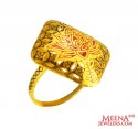 22Kt Gold Meenakari Ring - Click here to buy online - 816 only..