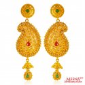 22KT Gold Filigree Earrings - Click here to buy online - 2,460 only..
