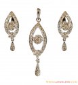 18k Diamond pendant Set(White Gold) - Click here to buy online - 3,836 only..