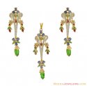 22Kt Gold Colorful Pendant Set - Click here to buy online - 2,994 only..