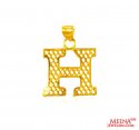 Click here to View - 22Kt Gold Initial Pendant (H) 