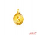Click here to View - 22Kt Gold Initial Pendant (R) 