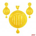 22kt Gold Pendant Set - Click here to buy online - 4,984 only..