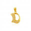 22K Gold Pendant with Initial (D) - Click here to buy online - 95 only..