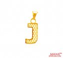 Click here to View - 22Kt Gold Initial Pendant (J) 