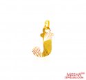 Click here to View - 22Kt Gold Initial Pendant (J) 