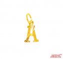 Click here to View - 22Kt Gold Initial Pendant (A) 