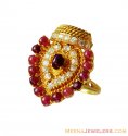 22K Fancy CZ Ruby Ring  - Click here to buy online - 1,060 only..