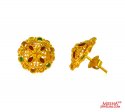 22 kt Gold  Earrings with Meenakari - Click here to buy online - 576 only..