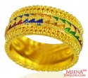 22K Gold Designer Meenakari Ring - Click here to buy online - 961 only..