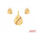 22Kt Gold Two Tone Pendant Set