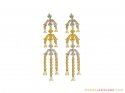 22K Fancy Two Tone Long Earrings - Click here to buy online - 2,601 only..