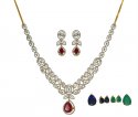 18Karat Gold Diamond Necklace Set - Click here to buy online - 10,232 only..