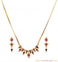 Delicate Diamond Necklace Set (18K) - Click here to buy online - 6,301 only..