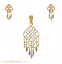 22Kt Gold Fancy Pendant Set - Click here to buy online - 1,333 only..