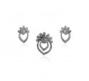 18KT White Gold Diamond Pendant Set - Click here to buy online - 2,124 only..