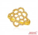 22k Gold ring with CZ - Click here to buy online - 613 only..