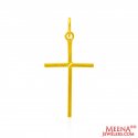 Click here to View - 22Kt Gold Plain Cross Pendant 
