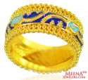 22Kt Gold Meenakari Ring  - Click here to buy online - 916 only..