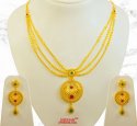 22Kt Gold Stone Necklace Set - Click here to buy online - 5,161 only..