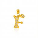 22Kt Gold Pendant with Initial(F) - Click here to buy online - 95 only..