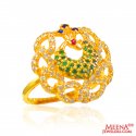 Click here to View - 22Kt Gold CZ and Colored Stone Ring 
