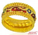 22K Gold Meenakari Ring - Click here to buy online - 948 only..