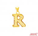 Click here to View - 22Kt Gold Initial Pendant (R) 