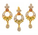 22k Precious Stones Pendant Set  - Click here to buy online - 1,262 only..