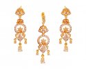 22K Pearl CZ Pendant Set  - Click here to buy online - 1,585 only..