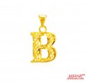 Click here to View - 22Kt Gold Initial Pendant (B) 