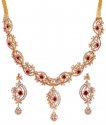 Ruby Diamond 18K Necklace Set - Click here to buy online - 24,959 only..