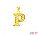 Click here to View - 22Kt Gold Initial Pendant (P) 