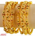 22Kt Gold Meenakari Kadas  2Pc - Click here to buy online - 8,320 only..