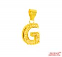 Click here to View - 22Kt Gold Initial Pendant (G) 