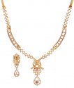 18K Gold Diamond Necklace Set - Click here to buy online - 18,806 only..