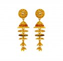 22K Gold Tri Color Jhumkas - Click here to buy online - 1,793 only..